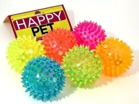[HP-939] Pelota con pinches con luz y chifle x 6 unidades