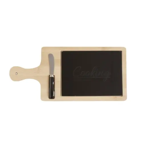 [UA-MAC64722] TABLA DE BAMBOO Y VIDRIO NEGRO CON UNTADOR