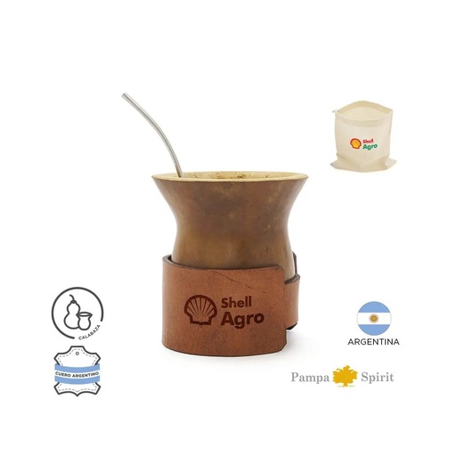 [ZT-99030778253] Mate Alazan ( calabaza + cinturon de cuero)