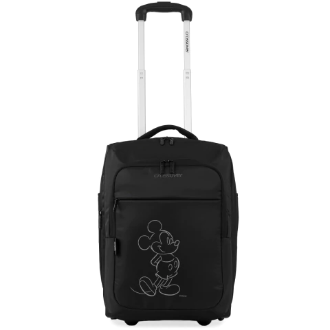 [CX-40100] Valija Crossover Carry On 2 Ruedas Tela Disney Mickey Walst Line Negro